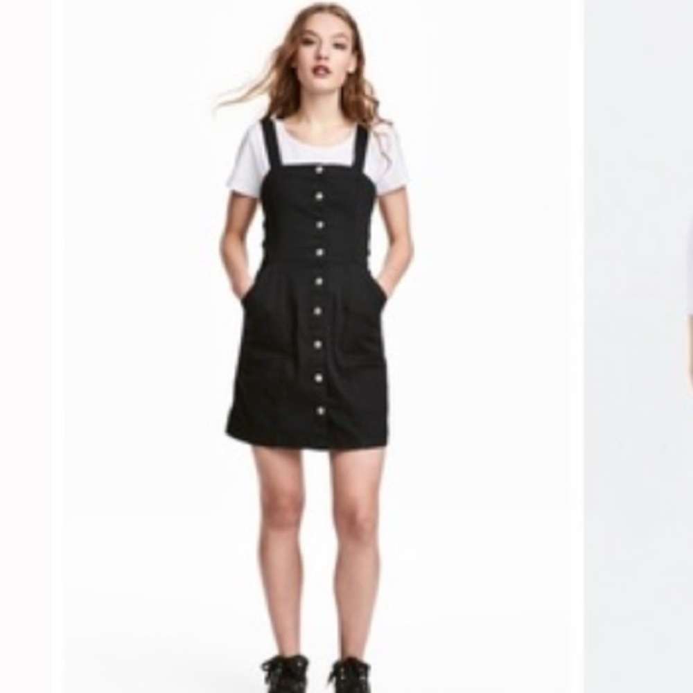 H&M Divided black denim sleeveless dress size 2 - Picture 2 of 7